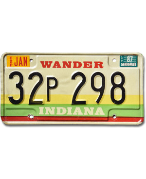 Americká ŠPZ Indiana 1987 Wander 32P298