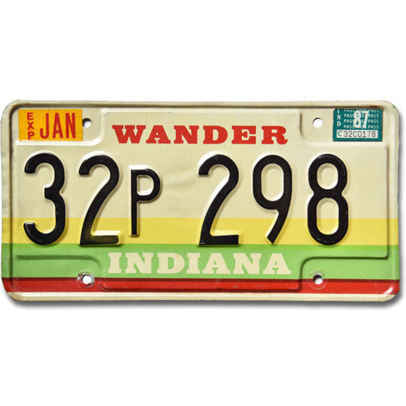 Americká ŠPZ Indiana 1987 Wander 32P298