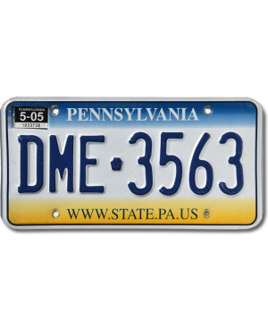 Americká ŠPZ Pennsylvania State DME-3563