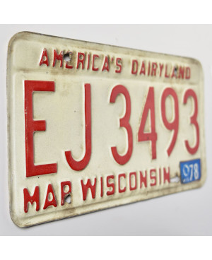 Americká ŠPZ Wisconsin 1978 Dairyland EJ 3493