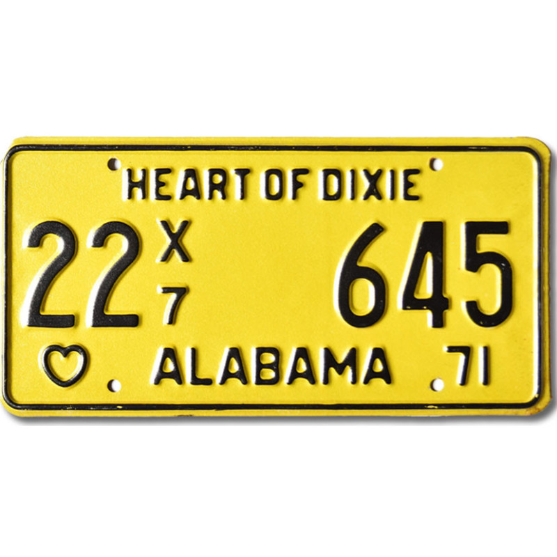 Americká ŠPZ Alabama 1971 Truck Heart of Dixie 22X7 645