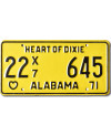 Americká ŠPZ Alabama 1971 Truck Heart of Dixie 22X7 645
