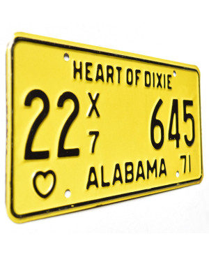 Americká ŠPZ Alabama 1971 Truck Heart of Dixie 22X7 645