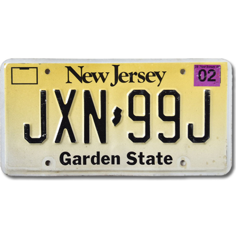 Americká ŠPZ New Jersey Garden State JNX-99J