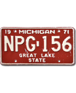 Americká ŠPZ Michigan 1971 Great Lake NPG-156