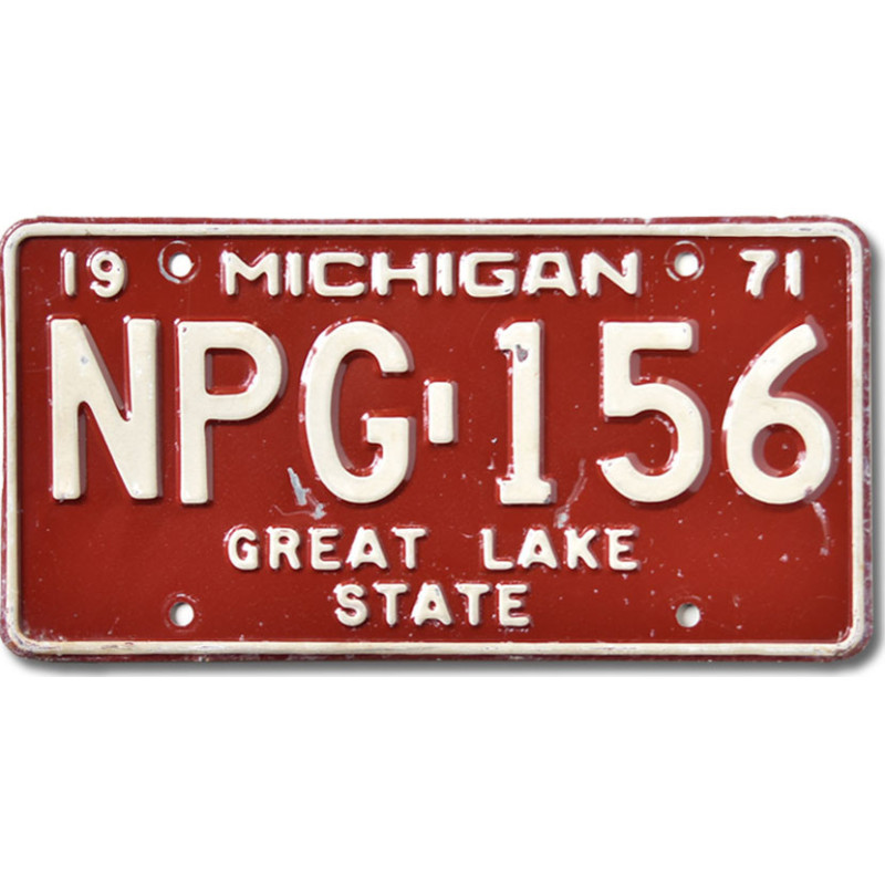 Americká ŠPZ Michigan 1971 Great Lake NPG-156