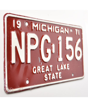 Americká ŠPZ Michigan 1971 Great Lake NPG-156