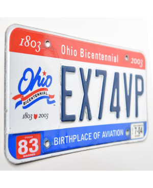 Americká ŠPZ Ohio Bicentennial EX74VP