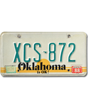 Americká ŠPZ Oklahoma is OK XCS-872