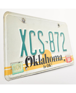 Americká ŠPZ Oklahoma is OK XCS-872