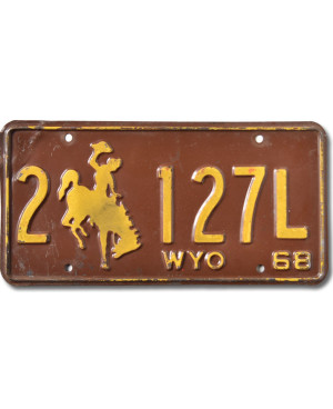 Americká ŠPZ Wyoming Bronco 1968 Brown 2-127L