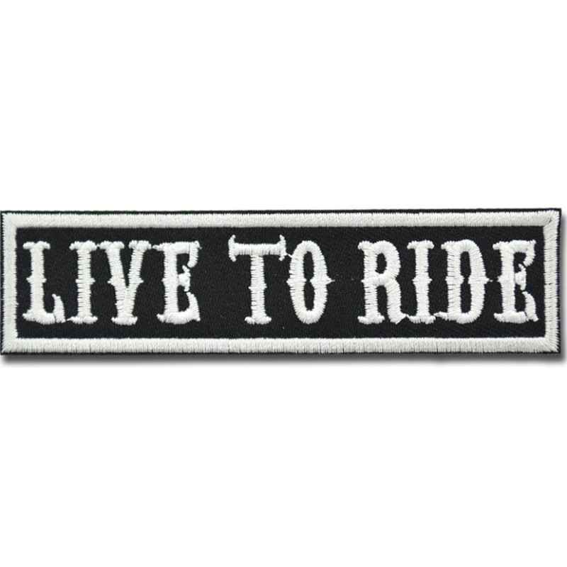 Nášivka Live to Ride 10 cm x 2,5 cm
