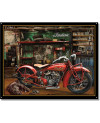 Plechová ceduľa Indian Scout in Garage 40 cm x 32 cm