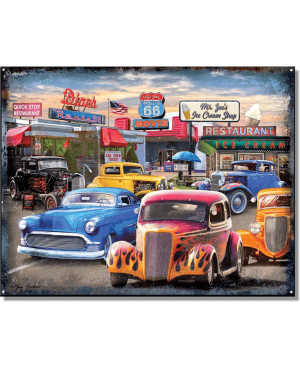 Plechová ceduľa Route 66 Springbok 40 cm x 32 cm