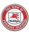Plechová ceduľa Mobilgas Friendly Service round 30 cm
