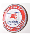 Plechová ceduľa Mobilgas Friendly Service round 30 cm