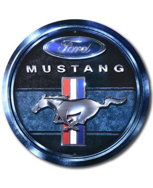 Plechová ceduľa Ford Mustang Blue 30 cm