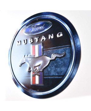 Plechová ceduľa Ford Mustang Blue 30 cm