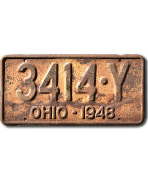 Americká ŠPZ Ohio 1948 Yellow 3114-Y