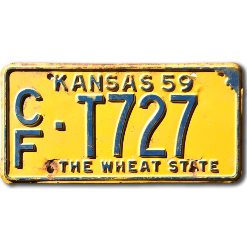 Americká ŠPZ Kansas 1959 Wheat State CF-T727