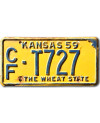 Americká ŠPZ Kansas 1959 Wheat State CF-T727