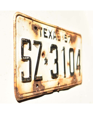 Americká ŠPZ Texas 1957 White SZ-3104