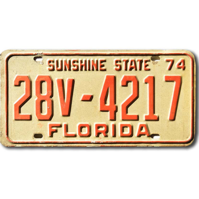 Americká ŠPZ Florida 1974 Sunshine State 28V-4217