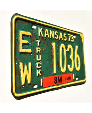 Americká ŠPZ Kansas 1973 Green Truck EW 1036