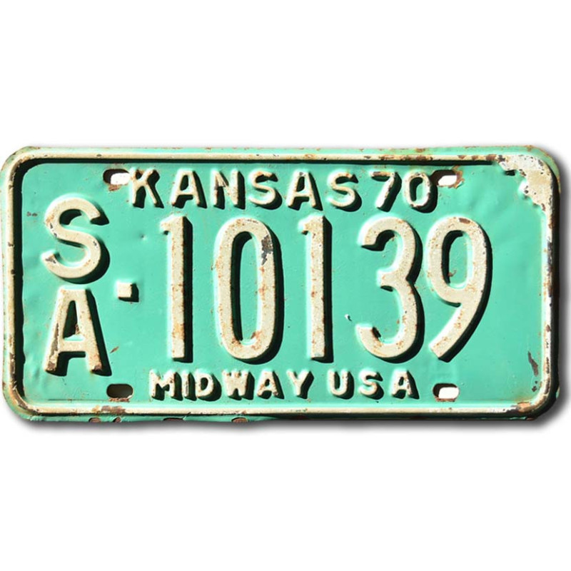 Americká ŠPZ Kansas 1970 Midway Green SA-10139