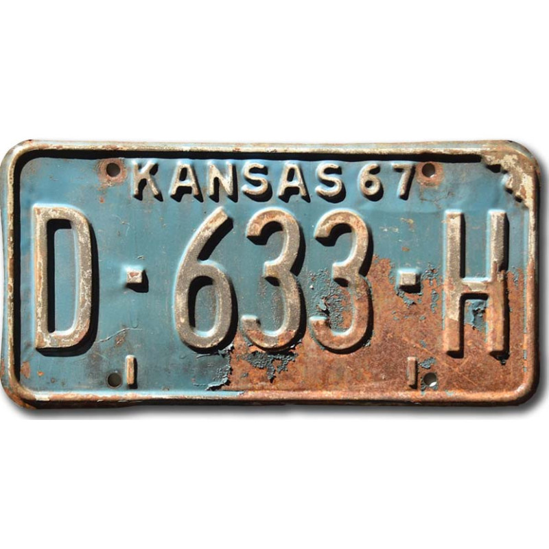 Americká ŠPZ Kansas 1967 Blue D-633-H