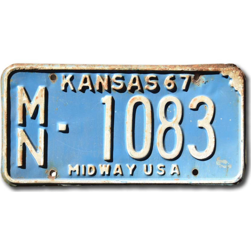 Americká ŠPZ Kansas 1967 Blue Midway MN-1083