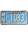 Americká ŠPZ Kansas 1967 Blue Midway MN-1083