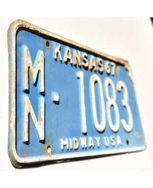 Americká ŠPZ Kansas 1967 Blue Midway MN-1083