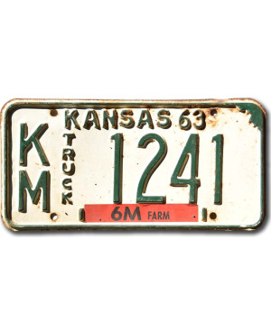 Americká ŠPZ Kansas 1963 Truck KM-1241