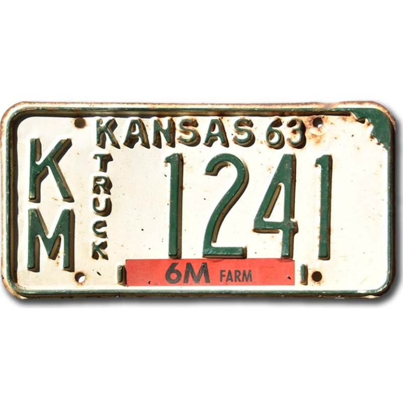 Americká ŠPZ Kansas 1963 Truck KM-1241
