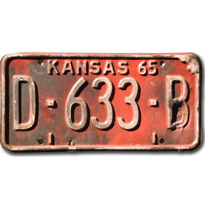 Americká ŠPZ Kansas 1965 Red D-633-B