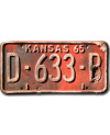 Americká ŠPZ Kansas 1965 Red D-633-B