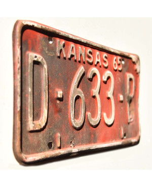 Americká ŠPZ Kansas 1965 Red D-633-B