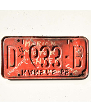 Americká ŠPZ Kansas 1965 Red D-633-B