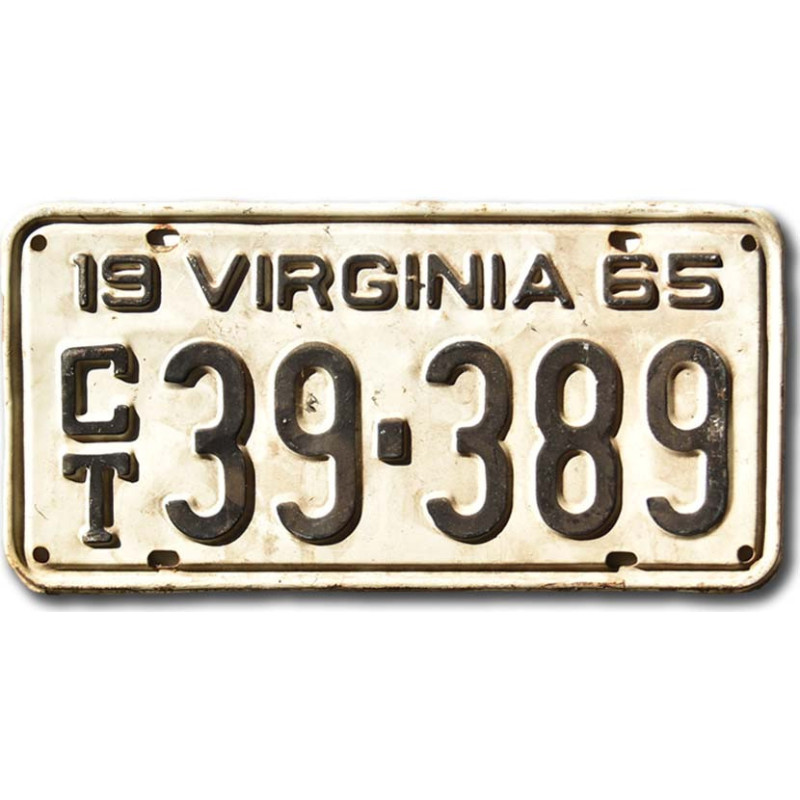 Americká ŠPZ Virginia 1965 White CT39-389
