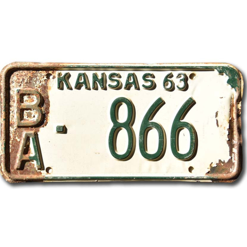 Americká ŠPZ Kansas 1963 White BA-866