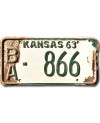 Americká ŠPZ Kansas 1963 White BA-866
