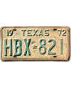 Americká ŠPZ Texas 1972 HBX-821