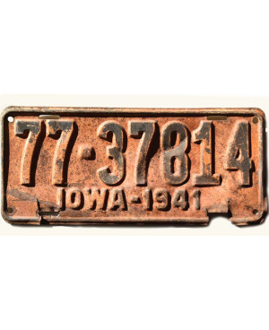 Americká ŠPZ Iowa 1941 Yellow 77-37814
