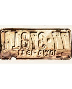 Americká ŠPZ Iowa 1941 Yellow 77-37814