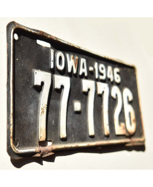 Americká ŠPZ Iowa 1946 Black 77-7726