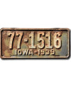 Americká ŠPZ Iowa 1939 Black 77-1516