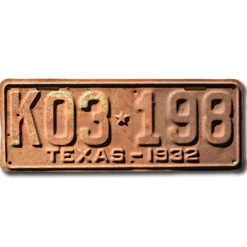 Americká ŠPZ Texas 1932 Rusty K03-198