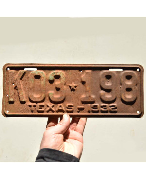 Americká ŠPZ Texas 1932 Rusty K03-198