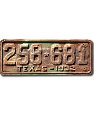 Americká ŠPZ Texas 1932 Rusty 258-681